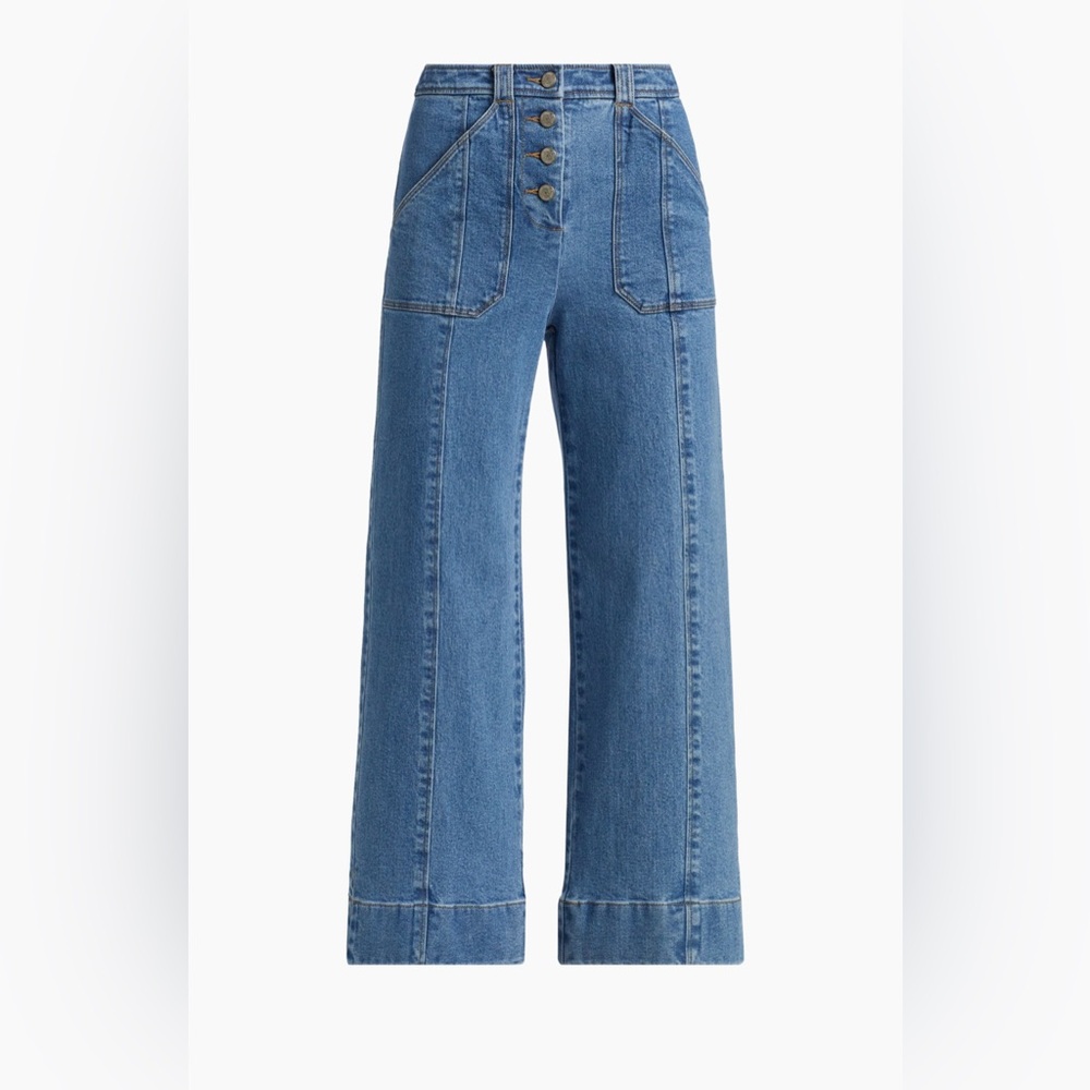 Cinq a Sept Blue Flare Wide Leg Jeans